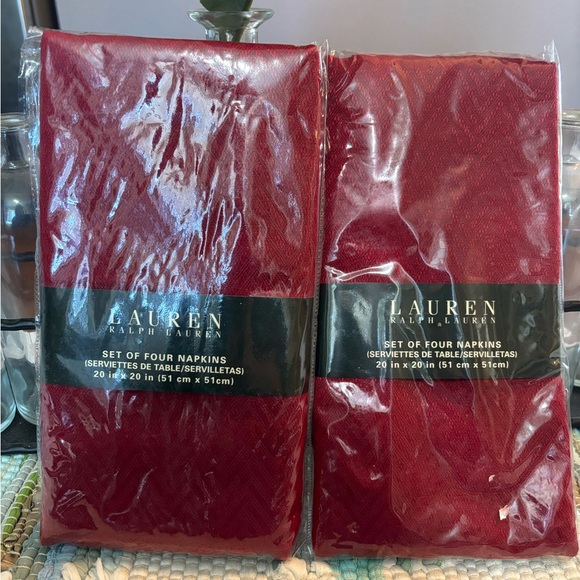 Lauren Ralph Lauren Other - New Ralph Lauren Cloth Red Napkins 2 Pkgs Of 4 20” X 20”